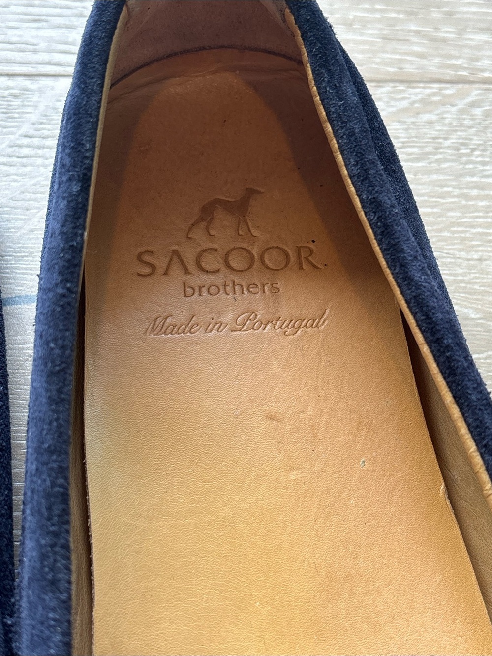 Sacoor Brother’s Navy Suede Bow Moccasin Loafers - Picture 3 of 7